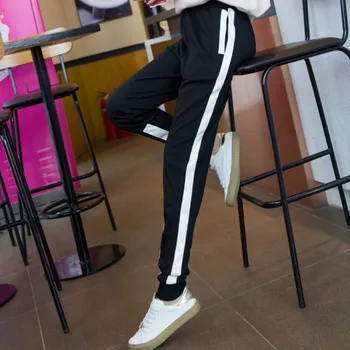 170-185cm Moterų Aukšto Juosmens Sweatpants Dryžuotas Sporto Kelnės Studentų Laisvalaikio Veikia Krovinių Pants Plus Size Kelnės Harajuku