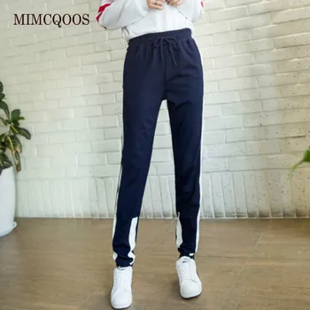 170-185cm Moterų Aukšto Juosmens Sweatpants Dryžuotas Sporto Kelnės Studentų Laisvalaikio Veikia Krovinių Pants Plus Size Kelnės Harajuku