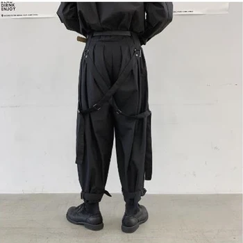 Vyrai Japonija Streetwear Punk, Gothic Tvarstis Atsitiktinis Haremas Ziajać Vyrų Derliaus Hip-Hop Pločio Kojų Kelnės Etape Drabužių Kimono Ziajać