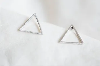 Mados Trikampio rėmo stud auskarai Aukso Spalvos/sidabro padengtą/rožinė Aukso Spalvos stud auskarai