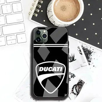 Ducati Corse Logotipą, Telefono dėklas Grūdintas Stiklas iPhone 11 Pro XR XS MAX 8 X 7 6S 6 Plus SE 2020 atveju