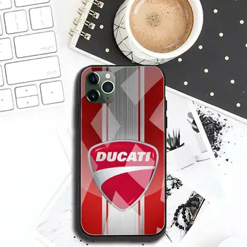 Ducati Corse Logotipą, Telefono dėklas Grūdintas Stiklas iPhone 11 Pro XR XS MAX 8 X 7 6S 6 Plus SE 2020 atveju