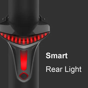 Sensoring Stabdžių Dviračių Uodegos Šviesos Auto Star Stop USB Dviračių Žibintai LED Dviračių užpakalinis žibintas Žibintuvėlis Dviračių Priedai