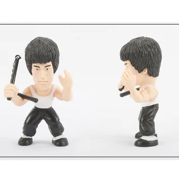 NAUJAS 8cm Q Tipo 4pcs/set Kietas Bruce Lee Kung Fu PVC Kolekcijos Modelis Veiksmų Skaičiai Žaislai su Opp Krepšys