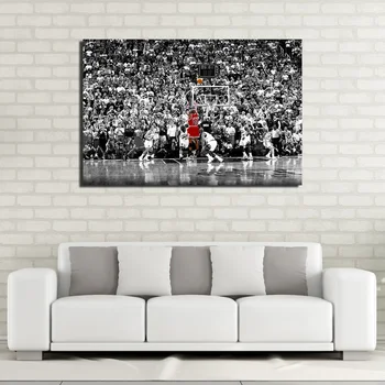 HD spausdinimo 1 vnt drobė meno Michael Jordan Paskutinio Šūvio, krepšininkas, sporto plakatas, tapyba sienos paveiksl YA849D
