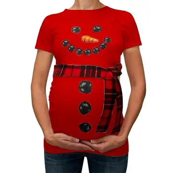 Helovinas suknelės Moterims Kalėdų Senį Animacinių filmų Motinystės T Shirts Nėštumo Tee Viršūnes Drabužius motinystės drabužiai nėščioms