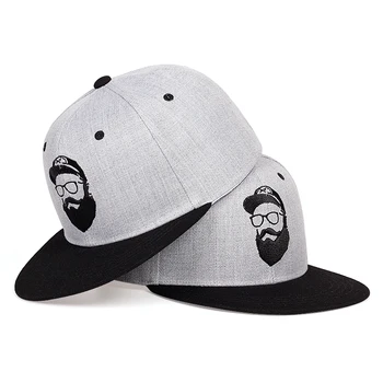 Naujas barzda, vyras, siuvinėjimo beisbolo kepuraitę vasaros mados atsitiktinis snapback kepurės reguliuojama laukinių atsitiktinis skrybėlių mados hip-hop ' o kepuraitės