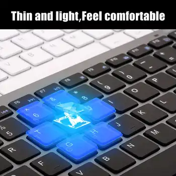 Įkrovimo 2.4 G Bevielio Silent Klaviatūrą ir Pelę Mini Multimedia Keyboard Mouse Combo Set For Notebook Laptop KOMPIUTERIO