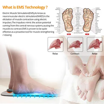 Elektros EMS Foot Massager Belaidžio Kojų Raumenų Stimuliatorius Fizioterapija Pedikiūro Koja Vibracinis Masažas