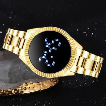 Prabanga Skaitmeninis Žiūrėti Moterims, Apyrankė Nerūdijantis Plienas Moteriškų Laikrodžių Mados Rose Gold Suknelė Atsitiktinis Kvarco Žiūrėti Laikrodis Reloj Mujer