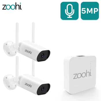 Zoohi 5MP Wireless Camera Kit 1920P Vaizdo Stebėjimo Sistema, Wifi Mini NVR Nustatyti Garso Įrašų Namų Lauko Apsaugos kamerų Sistema