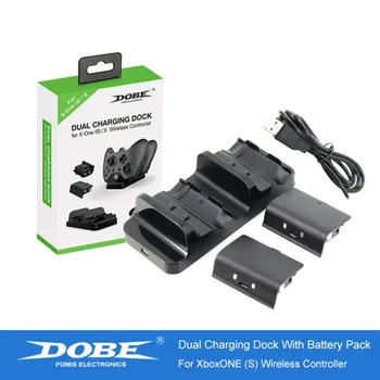 Universalus Dual Charging Dock Valdytojas Įkroviklis + 2vnt Įkraunamų Baterijų Įkrovimo Baterija (akumuliatorius Stander