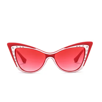 2019 Mados Ponios Akiniai nuo saulės Prabangos Prekės ženklo Dizaineris Katės Akis, Saulės Akiniai Tendencija kalnų krištolas UV400 Akiniai nuo saulės