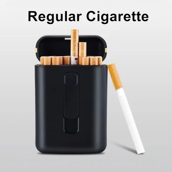 Nešiojamų Cigarečių Dėžutė Atveju su USB Elektros Lengvesni Tabako Turėtojas 20pcs Reguliariai Cigarrera plazminius, Žiebtuvėliai Mens Dovanos