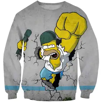 Nauja Palaidinukė Simpson Karščiausios Drabužius 3D spausdinimo girl berniuko puloveris juokingas animacinių filmų vaikams hoodie vaikus, drabužiai, 4-14Y