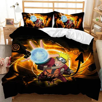Naruto berniukas mergaitė 3D animaciją, skaitmeninis spausdinimas 2/3pc antklodė padengti užvalkalas dvigulė lova nustatyti lakštai padengti antklodė patalynės Kalėdų