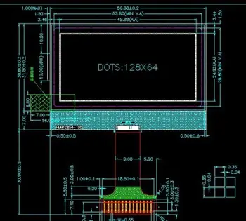 12864B Taškų Matricos Grafinis LCD Ekranu, MĖLYNAS Apšvietimas Modulis ESR-T3 T4 esr matuoklis Tranzistorius testeris