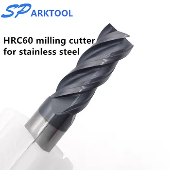 HRC60 Specialaus nerūdijančio plieno pabaigos cutter 1-12mm Butas Pabaigos Mills Lydinio Danga Volframo Plieno pjovimo įrankis CNC maching Endmills