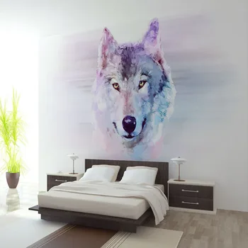 Individualizuotas Pritaikymas Abstraktaus Meno Gyvūnų Wolf 3D Foto Tapetai, Freskos Restoranas Klubai KTV Baras Miegamojo Dizainas, Tapetai