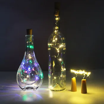 3/6pcs akumuliatoriaus LED varinės vielos Žvaigždėtą Styginių Šviesos Pasakų vyno butelio kamščio led pasakų žibintai kalėdų šviesos girlianda šaliai dekoro