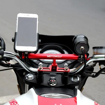 2018 2019 Automobilių Stilius MOTOWOLF Motociklo Modifikuotų Telefono Laikiklis Laikiklis Mount AL 180 Horizontalaus sukimosi Kietas stilius