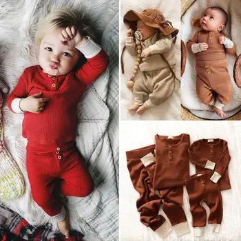 Naujagimio mergaitė, berniukas, dviejų dalių rinkinys ilgomis rankovėmis viršų ir ziajać miego kombinezonas, kūdikių drabužiai rinkinys