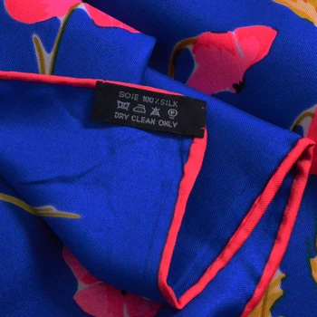 [BYSIFA] Moterys Hijab Šalikai Naujas Blue, Pink Gėlių Dizainas Ruoželiniu Aikštėje Šalikai Spausdinti Rudenį, Žiemą Prekės Moteriški Šalikai, 90*90cm