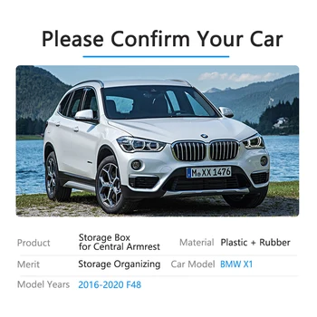 BMW X1 F48 X1M M Galia LHD Tik 2016~2020 m. Porankiu Dėžutės Saugojimo Sukrovimas Valymas Automobilių Organizatorius Priedai 2017 m. 2018 m. 2019 m.
