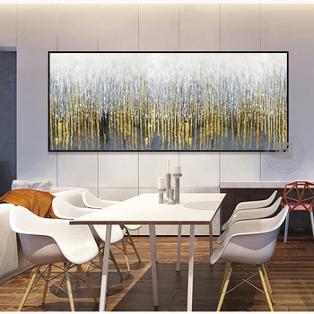 Abstrakti sienų tapybos ant drobės šiuolaikinio meno dekoratyvinis nuotraukas gyvenimo kambario sienos lienzos cuadros decorativos aukso rankų darbo