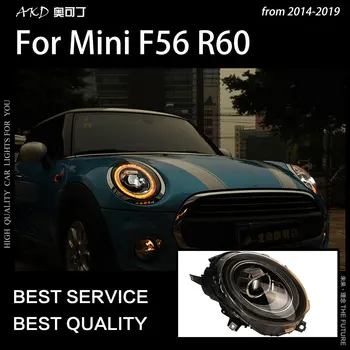 AKD Automobilių Stiliaus MINI F56 Žibintai-2019 F54 F55 F56 F57 R60 LED Šviesų Žibintas DRL LED Projektorius Spindulį Priedai