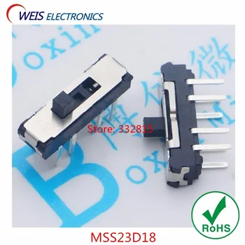 200PCS MSS23D18 MSS-23D18 8PIN 2P3T DPTT perjungti jungiklį pusėje skaidrių jungikliai rankena 4mm ROHS Nemokamas pristatymas D.