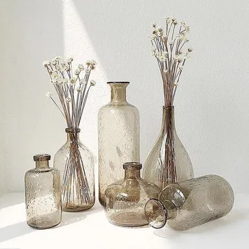 Europoje Senovinių Stiklo Vazos Gėlių Vazonas Gėlių Vaza Apdailos Namų Ins Linving Kambarys Šiaurės Deco Džiovintų Gėlių Hydroponic Butelis