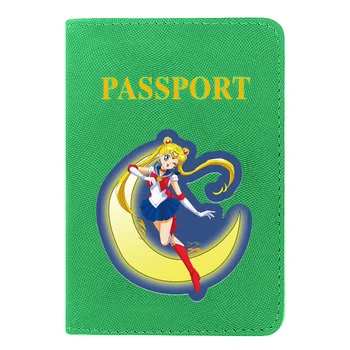 Žavesio Mados Sailor Moon Spausdinimo Moterys Vyrai Paso Viršelio Pu Oda Kelionės ID Kredito Kortelės Turėtojas Kišenėje Piniginės Krepšiai