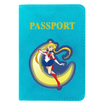 Žavesio Mados Sailor Moon Spausdinimo Moterys Vyrai Paso Viršelio Pu Oda Kelionės ID Kredito Kortelės Turėtojas Kišenėje Piniginės Krepšiai