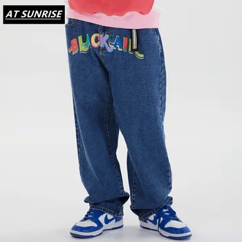 2020 Juokinga Spausdinti Atsitiktinis Baggy Džinsinio Džinsus Hip-Hop Hipster Streetwear Kelnes Vyrų Mados Punk Rock Vyriškos Kelnės mėlynos
