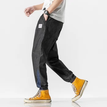 Laisvi Džinsai Vyrams Jogger Džinsinio Streetwear Kelnės Cargo Kelnės Streetwear Kulkšnies Ilgis Atsitiktinis Baggy Plius Dydžio Kelnės