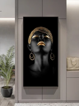 Šiuolaikinio Meno Tapybos Drobės Afrikos Juodieji Moteris, Plakatų ir grafikos Skandinavijos Sienos Menas Nuotraukas Kambarį Namo Apdaila