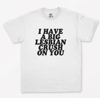 Turiu Didelį Lesbiečių Crush On You Moterų marškinėlius Medvilnės Atsitiktinis Juokingi marškinėliai Lady Yong Mergina Viršuje Tee Hipster Lašas Laivas S-278