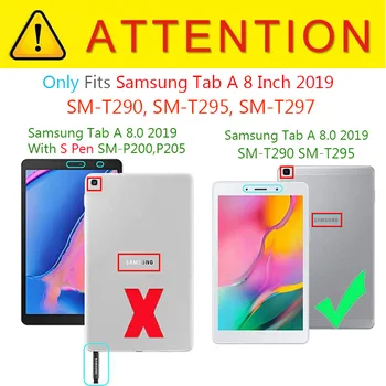 Sunkiųjų 2 in 1 Hibridas Patikima Silicon Case For Samsung Galaxy Tab 8.0 2019 SM-T290 SM-T295 T295 T297 Tablet Atveju Funda +Filmas