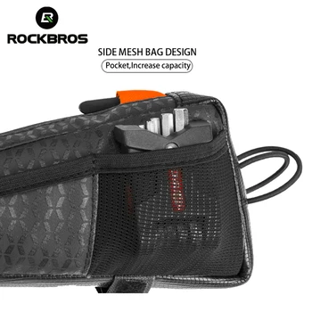 ROCKBROS Dviračio Krepšys Ultralight Mini Dydžio Viršų Priekiniai Vamzdžių Rėmo Trikampį Maišelį Nešiojamų Vandenį Atstumiantis MTB Road Bike Bag Raukčio