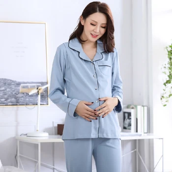 Pavasario Atsitiktinis Medvilnės Motinystės Slaugos Sleepwear naktiniai drabužiai Drabužius Nėščioms Moterims Nėštumo Pižama Lounge Kostiumai, naktiniai drabužiai