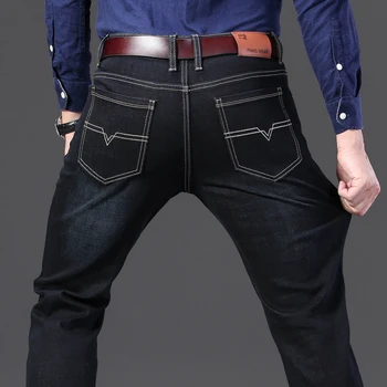 2021 Naujas Mens Mados Black Blue Jeans Vyrams, Atsitiktinis Slim Stretch Džinsai Klasikiniai Džinsai Kelnės Kelnės Plius Dydis 28-40 Aukštos Kokybės