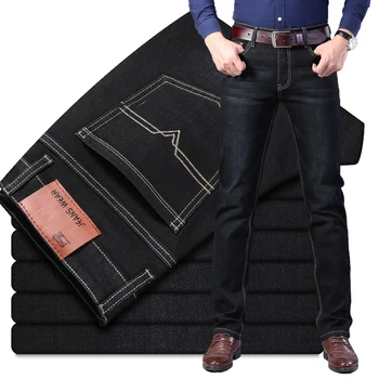 2021 Naujas Mens Mados Black Blue Jeans Vyrams, Atsitiktinis Slim Stretch Džinsai Klasikiniai Džinsai Kelnės Kelnės Plius Dydis 28-40 Aukštos Kokybės