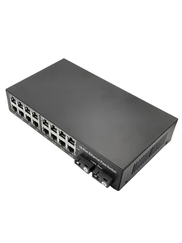 Gigabit Ethernet switch Pluošto Optinių Laikmenų Keitiklis Vienos rūšies 16 RJ45 2 PK pluošto Port 10/100/1000M