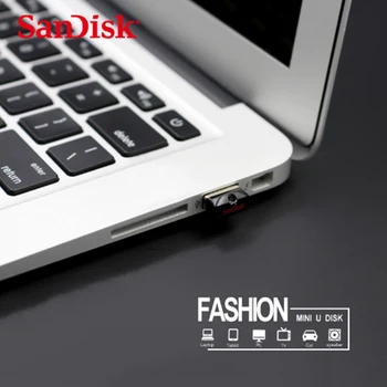 Originalios SanDisk USB Flash Drive 64GB 32GB 16GB 8GB Pen Drives USB 2.0 PenDrives CZ33 CRUZER FIT Parama europos sąjungos Oficialusis Patikra
