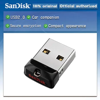 Originalios SanDisk USB Flash Drive 64GB 32GB 16GB 8GB Pen Drives USB 2.0 PenDrives CZ33 CRUZER FIT Parama europos sąjungos Oficialusis Patikra
