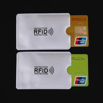 100vnt Anti-Scan Kortelę, Rankovės Kredito RFID Kortelių apsaugos Anti-magnetinis Aliuminio Folija Nešiojamų Banko Kortelės Turėtojas
