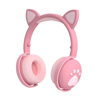 Katė Ausines su Mic Vaikai Bluetooth 5.0 Mielas LED Šviesos Triukšmą, Stereo
