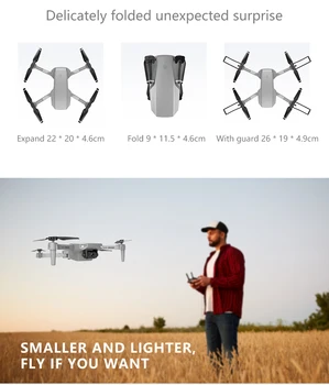 2.4 G Mini RC Drone 360° Sukimosi WIFI 4K plačiakampį HD vaizdo Kameros Selfie Skrydžio Padėties nustatymo Aerocraft Sulankstomas Kelionės Quadcopter
