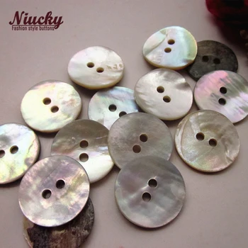 Niucky 15mm-20mm 2 skyles T2 Klasės natūralus Akoya pearl shell kailis mygtukai Aukštos kokybės natūralaus lukšto siuvimo reikmenys S0101-051#15
